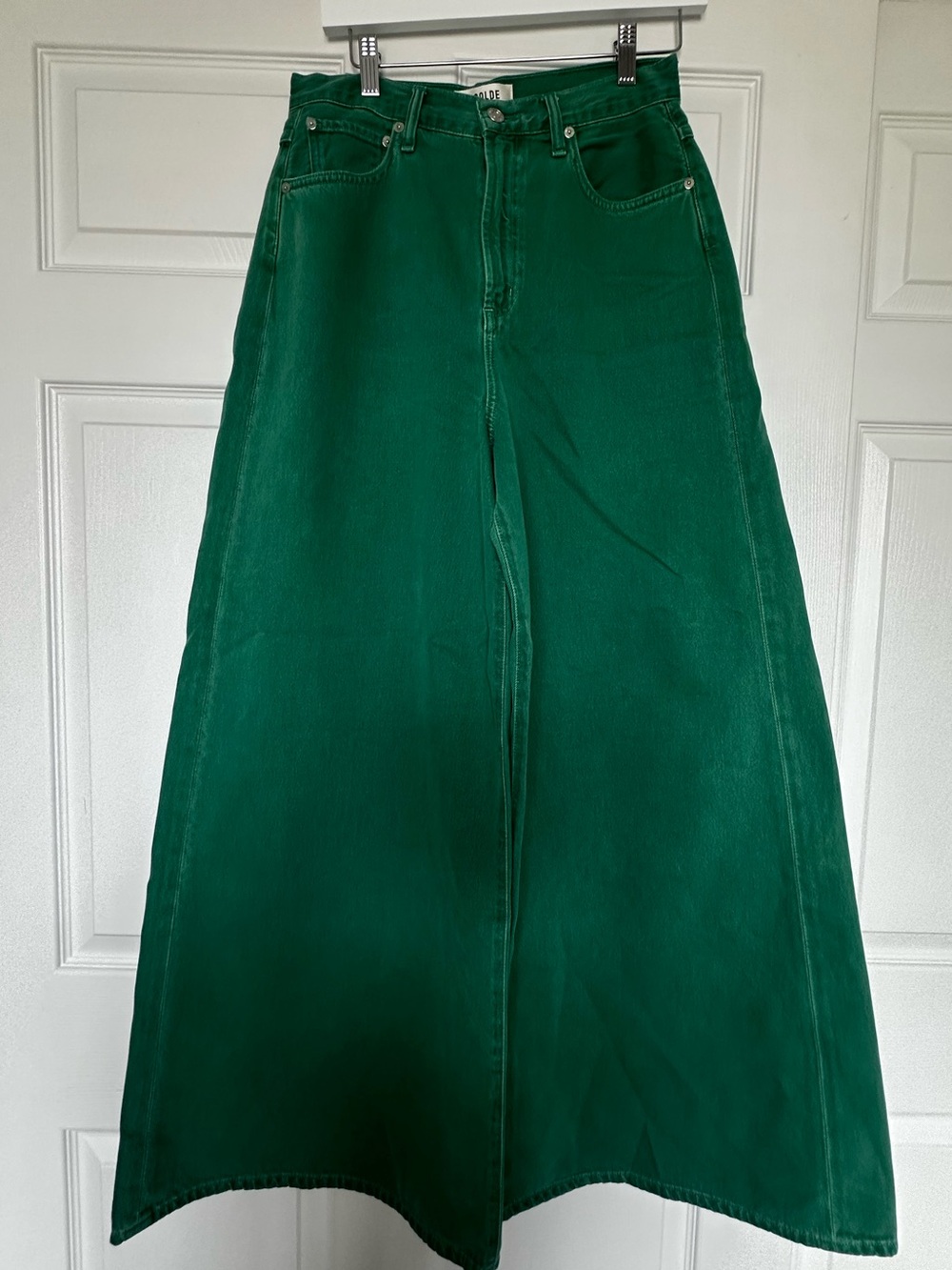 AGOLDE Emerald Green Wide-Leg Jeans - Picture 2 of 7